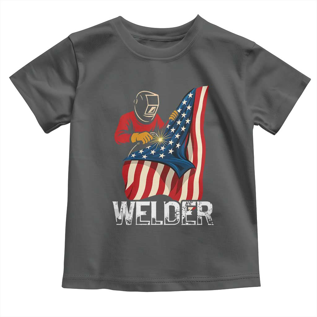 Welder Patriotic American Flag Toddler T Shirt - Wonder Print Shop