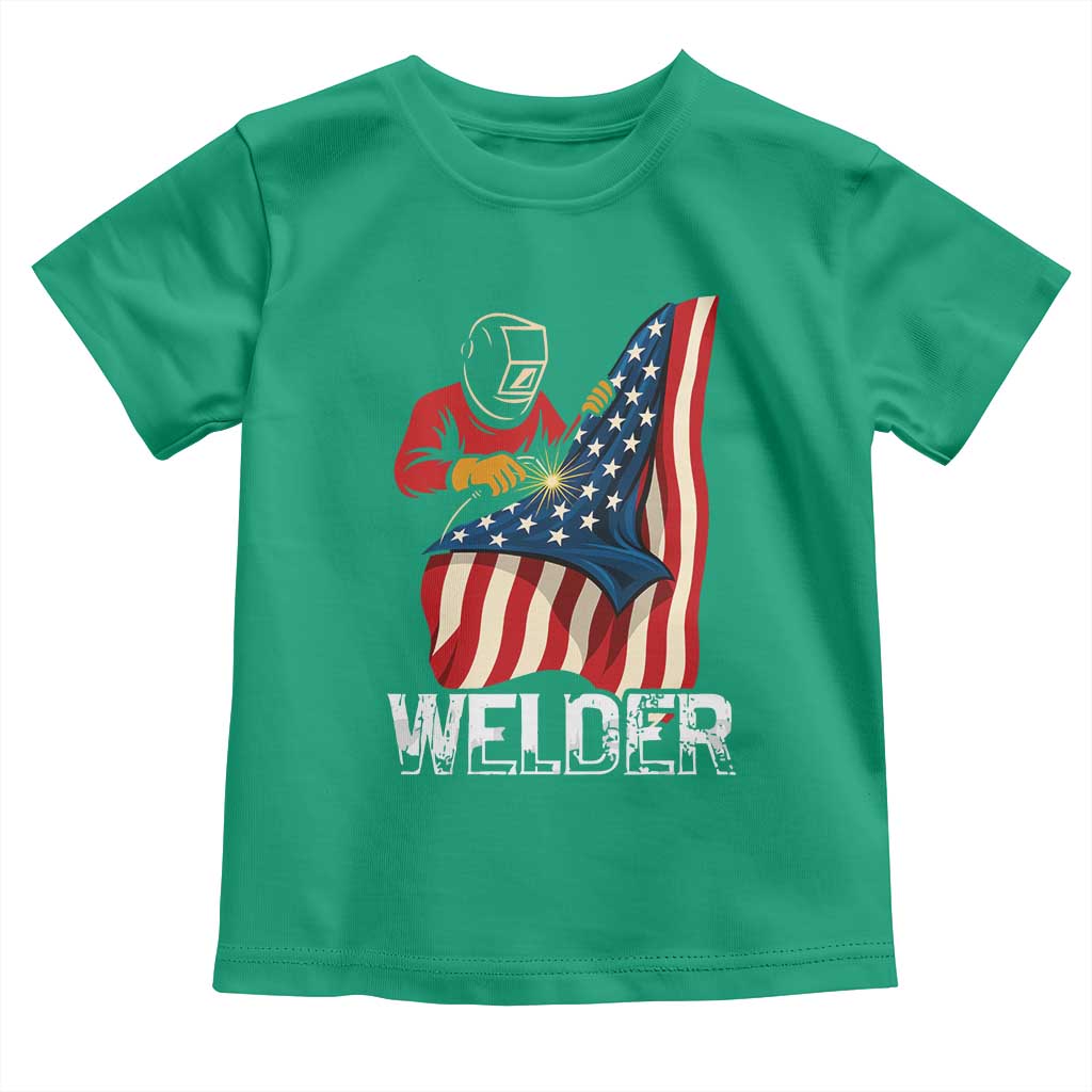 Welder Patriotic American Flag Toddler T Shirt - Wonder Print Shop
