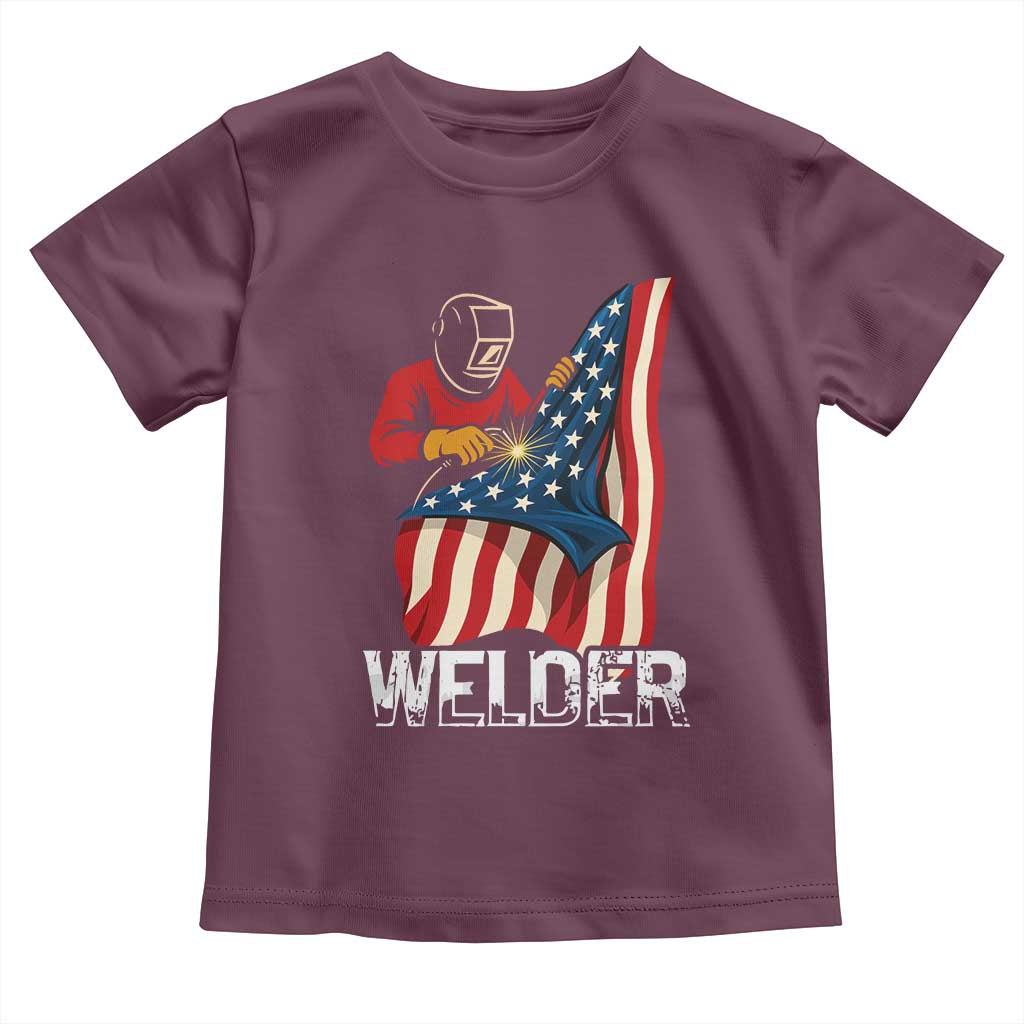 Welder Patriotic American Flag Toddler T Shirt - Wonder Print Shop