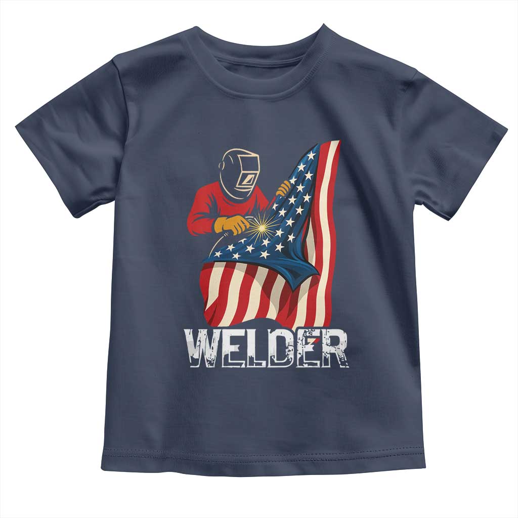 Welder Patriotic American Flag Toddler T Shirt - Wonder Print Shop