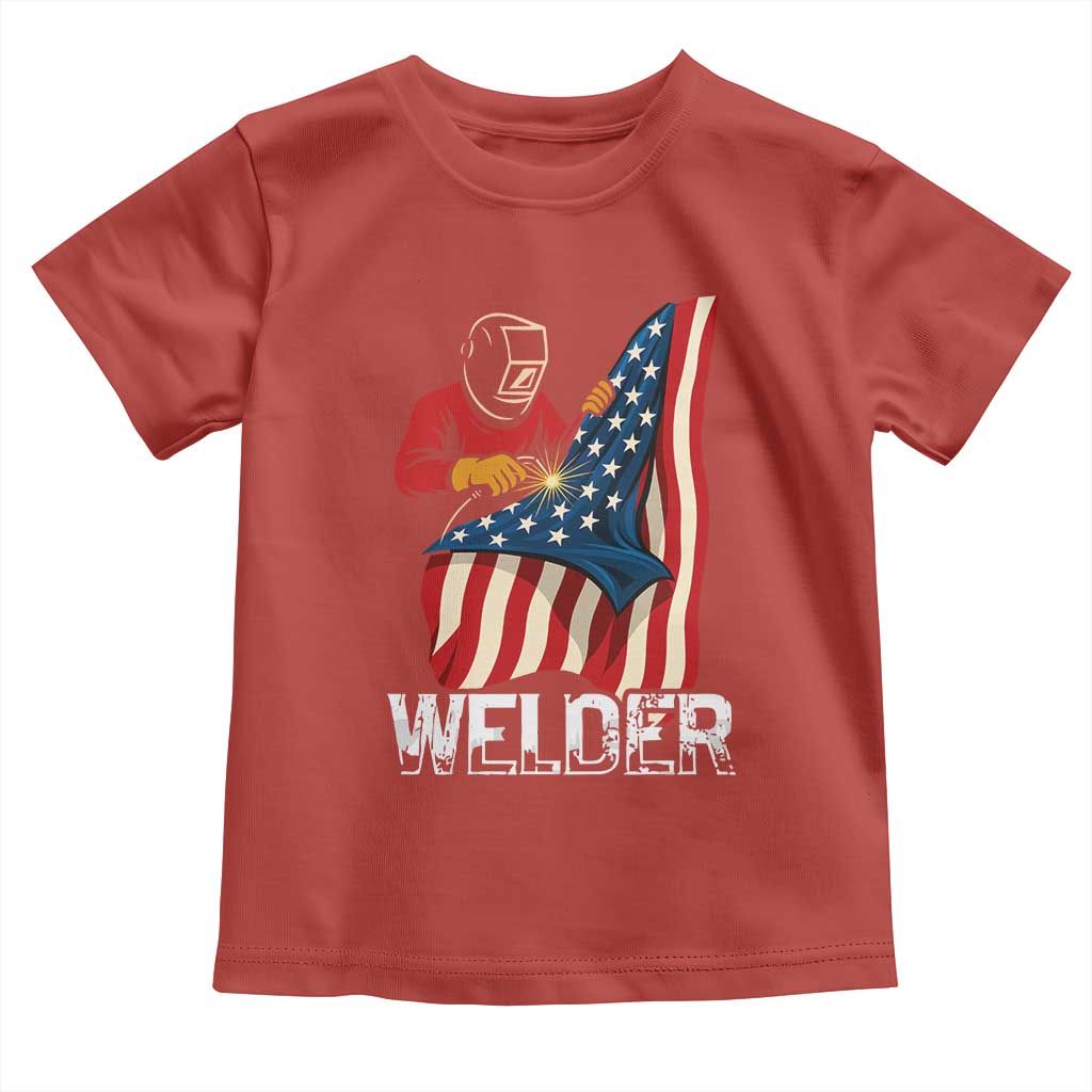 Welder Patriotic American Flag Toddler T Shirt - Wonder Print Shop