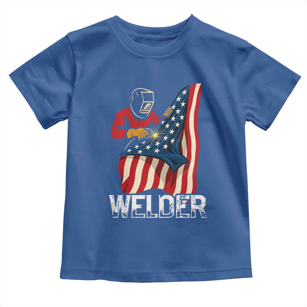 Welder Patriotic American Flag Toddler T Shirt - Wonder Print Shop