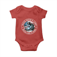 Walk With A Limp Weld Like A Pimp Baby Onesie Funny Welding Welder Patriotic American Flag - Wonder Print Shop