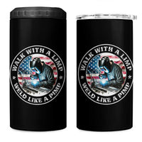 Walk With A Limp Weld Like A Pimp 4 in 1 Can Cooler Tumbler Funny Welding Welder Patriotic American Flag - Wonder Print Shop