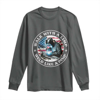 Walk With A Limp Weld Like A Pimp Long Sleeve Shirt Funny Welding Welder Patriotic American Flag - Wonder Print Shop