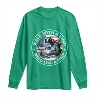 Walk With A Limp Weld Like A Pimp Long Sleeve Shirt Funny Welding Welder Patriotic American Flag - Wonder Print Shop