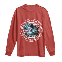 Walk With A Limp Weld Like A Pimp Long Sleeve Shirt Funny Welding Welder Patriotic American Flag - Wonder Print Shop