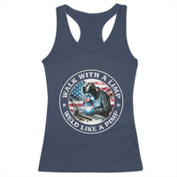 Walk With A Limp Weld Like A Pimp Racerback Tank Top Funny Welding Welder Patriotic American Flag - Wonder Print Shop