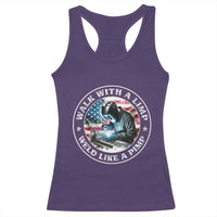 Walk With A Limp Weld Like A Pimp Racerback Tank Top Funny Welding Welder Patriotic American Flag - Wonder Print Shop