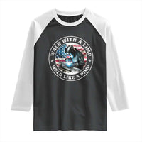 Walk With A Limp Weld Like A Pimp Raglan Shirt Funny Welding Welder Patriotic American Flag - Wonder Print Shop
