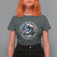 Walk With A Limp Weld Like A Pimp T Shirt For Women Funny Welding Welder Patriotic American Flag - Wonder Print Shop