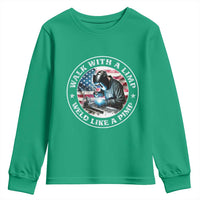 Walk With A Limp Weld Like A Pimp Youth Sweatshirt Funny Welding Welder Patriotic American Flag - Wonder Print Shop