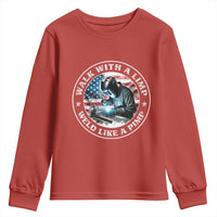 Walk With A Limp Weld Like A Pimp Youth Sweatshirt Funny Welding Welder Patriotic American Flag - Wonder Print Shop