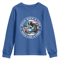 Walk With A Limp Weld Like A Pimp Youth Sweatshirt Funny Welding Welder Patriotic American Flag - Wonder Print Shop