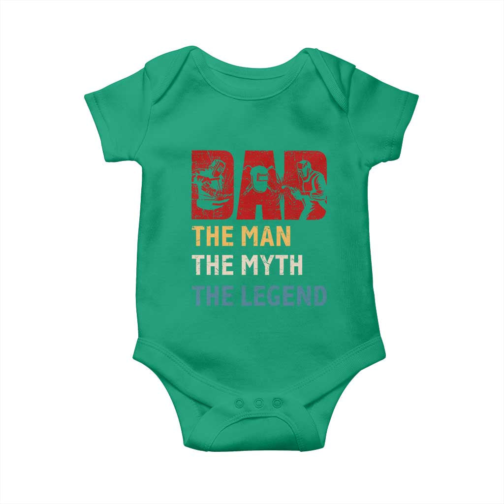 Dad The Man The Myth The Legend Baby Onesie Funny Welder Welding - Wonder Print Shop