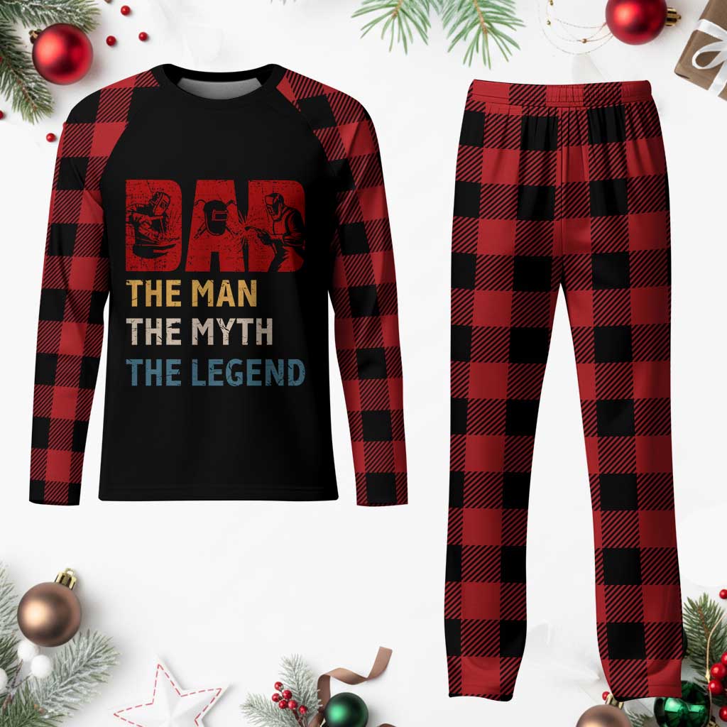 Dad The Man The Myth The Legend Plaid Pajama Set Funny Welder Welding - Wonder Print Shop
