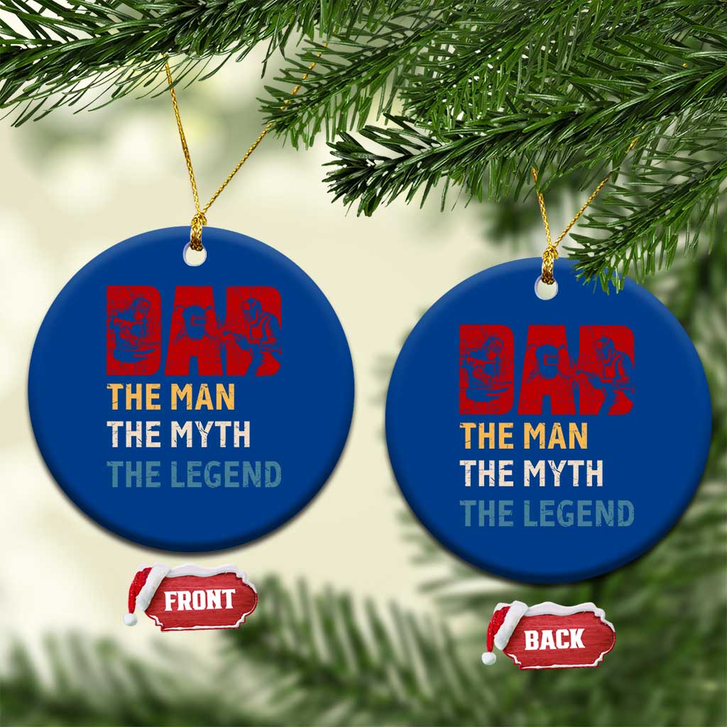 Dad The Man The Myth The Legend Ceramic Ornament Funny Welder Welding - Wonder Print Shop