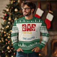 Dad The Man The Myth The Legend Ugly Christmas Sweater Funny Welder Welding - Wonder Print Shop