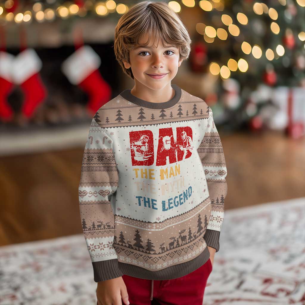 Dad The Man The Myth The Legend Ugly Christmas Sweater Funny Welder Welding - Wonder Print Shop