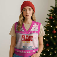 Dad The Man The Myth The Legend V-Neck Knit Sweater Vest Funny Welder Welding - Wonder Print Shop