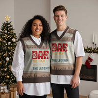 Dad The Man The Myth The Legend V-Neck Knit Sweater Vest Funny Welder Welding - Wonder Print Shop