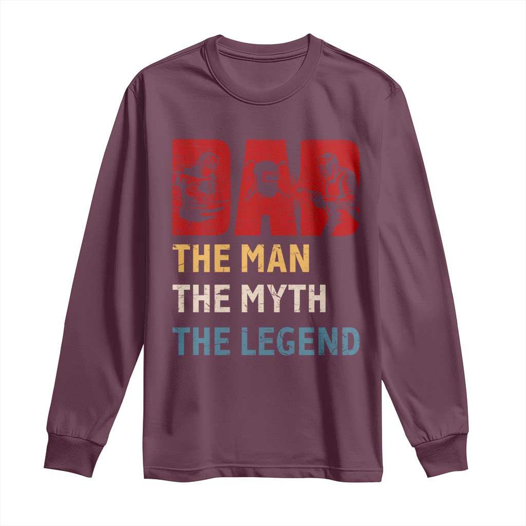 Dad The Man The Myth The Legend Long Sleeve Shirt Funny Welder Welding - Wonder Print Shop
