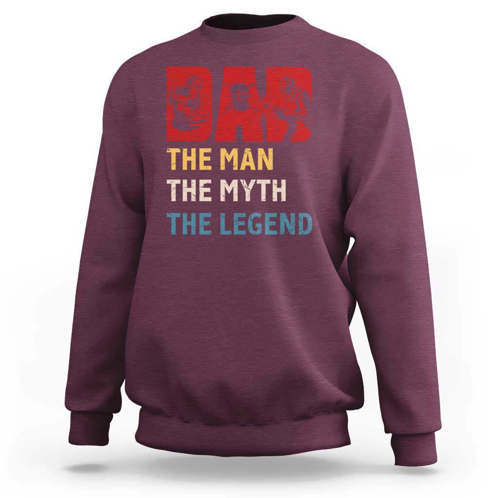 Dad The Man The Myth The Legend Sweatshirt Funny Welder Welding - Wonder Print Shop