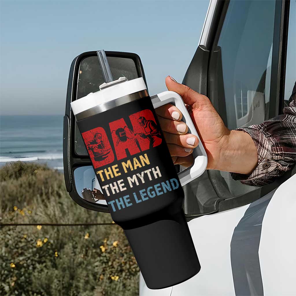 Dad The Man The Myth The Legend Tumbler With Handle Funny Welder Welding - Wonder Print Shop