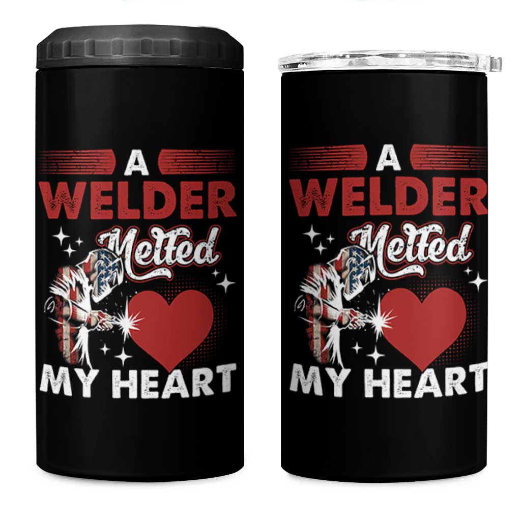 Funny Welding Welder Wife Girlfriend 4 in 1 Can Cooler Tumbler - Wonder Print Shop