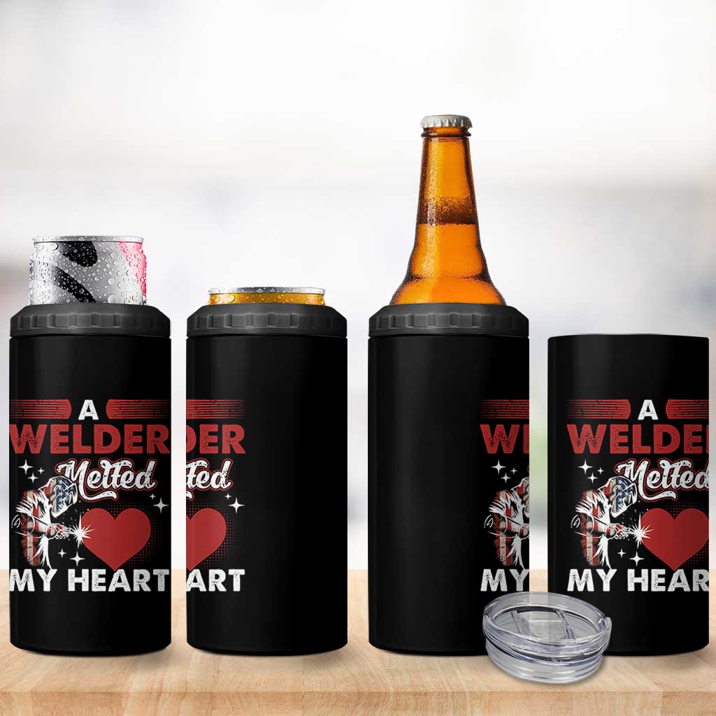 Funny Welding Welder Wife Girlfriend 4 in 1 Can Cooler Tumbler - Wonder Print Shop