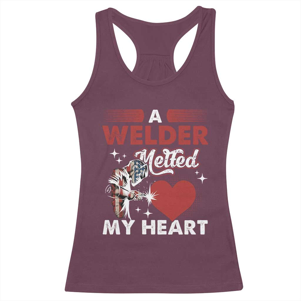 Funny Welding Welder Wife Girlfriend Racerback Tank Top - Wonder Print Shop