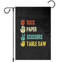 Funny Woodworker Garden Flag Rock Paper Scissors Table Saw - Wonder Print Shop