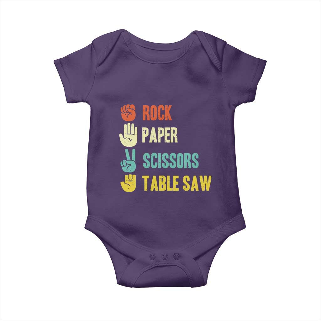 Funny Woodworker Baby Onesie Rock Paper Scissors Table Saw - Wonder Print Shop