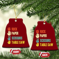 Funny Woodworker Ceramic Ornament Rock Paper Scissors Table Saw - Wonder Print Shop