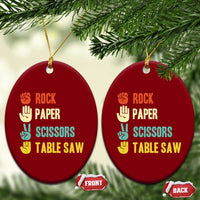 Funny Woodworker Ceramic Ornament Rock Paper Scissors Table Saw - Wonder Print Shop