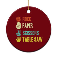 Funny Woodworker Ceramic Ornament Rock Paper Scissors Table Saw - Wonder Print Shop