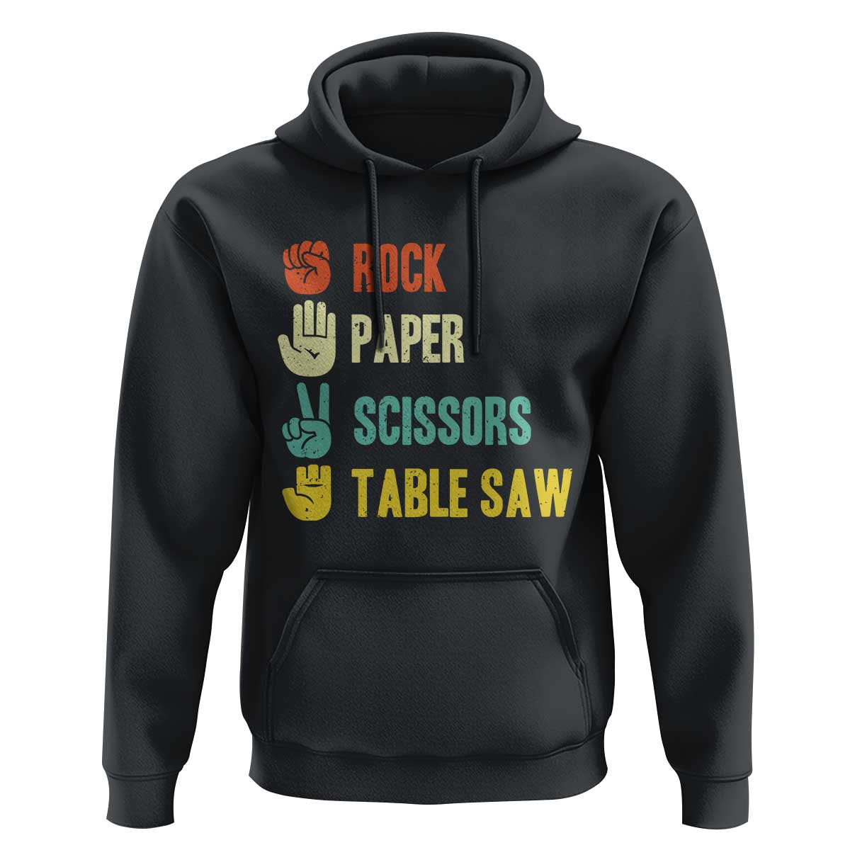Funny Woodworker Hoodie Rock Paper Scissors Table Saw - Wonder Print Shop