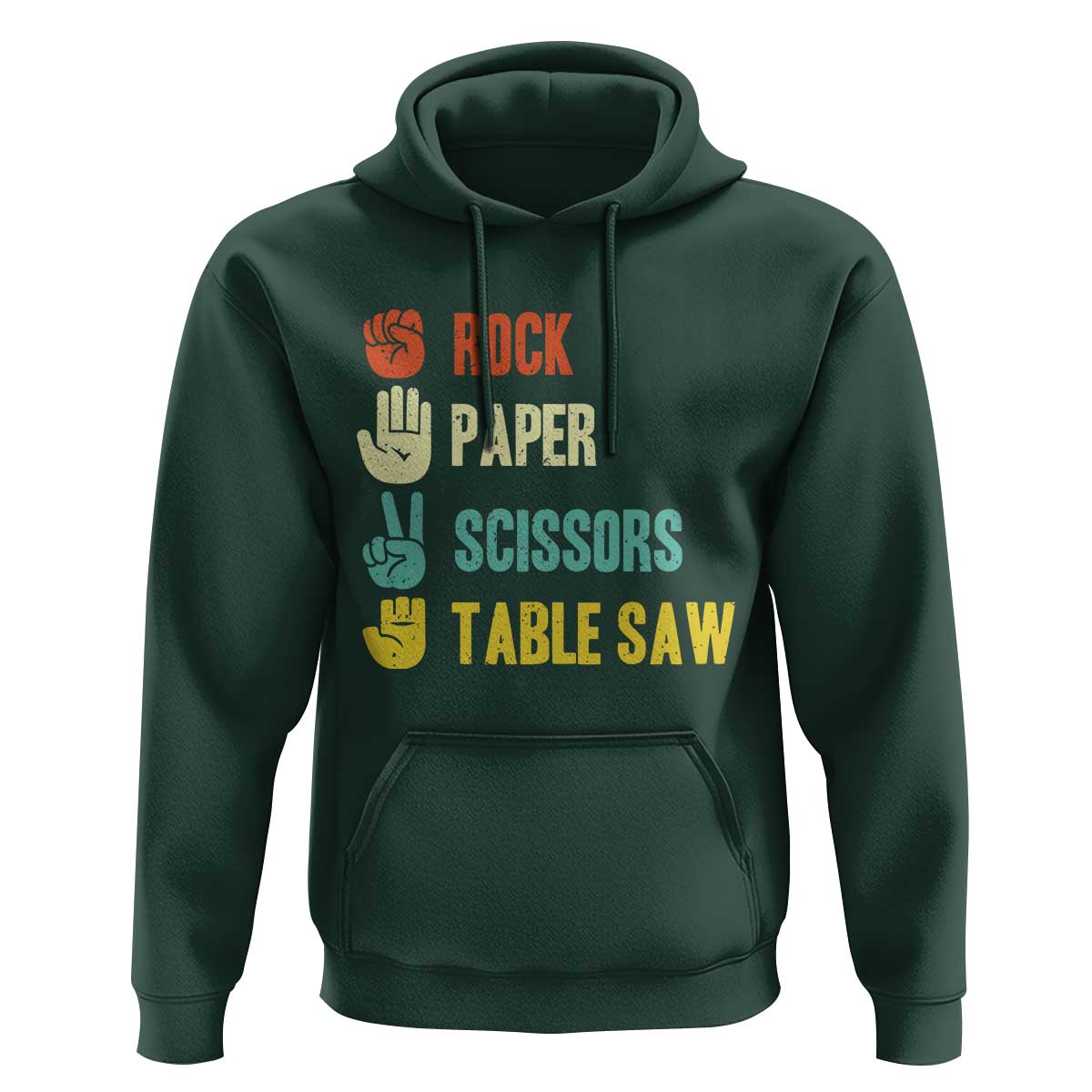 Funny Woodworker Hoodie Rock Paper Scissors Table Saw - Wonder Print Shop