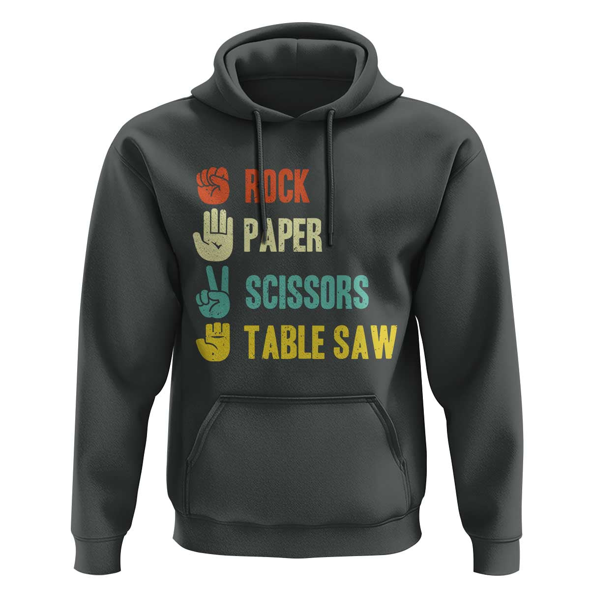Funny Woodworker Hoodie Rock Paper Scissors Table Saw - Wonder Print Shop