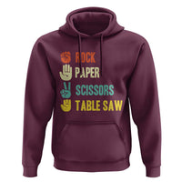 Funny Woodworker Hoodie Rock Paper Scissors Table Saw - Wonder Print Shop