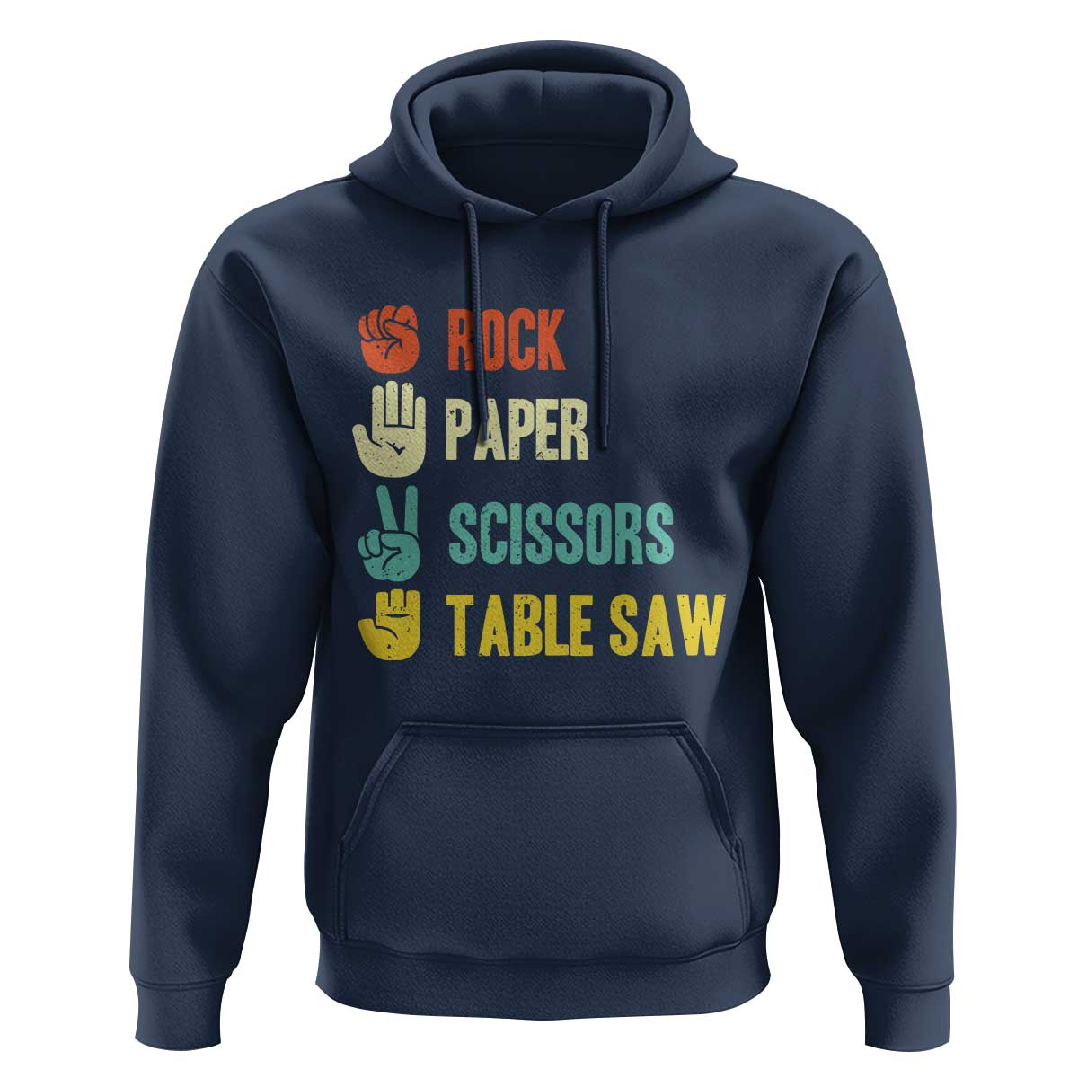Funny Woodworker Hoodie Rock Paper Scissors Table Saw - Wonder Print Shop