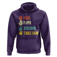 Funny Woodworker Hoodie Rock Paper Scissors Table Saw - Wonder Print Shop