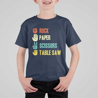 Funny Woodworker T Shirt For Kid Rock Paper Scissors Table Saw - Wonder Print Shop