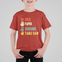 Funny Woodworker T Shirt For Kid Rock Paper Scissors Table Saw - Wonder Print Shop