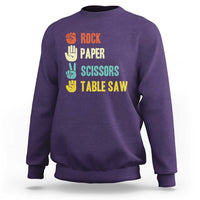 Funny Woodworker Sweatshirt Rock Paper Scissors Table Saw - Wonder Print Shop