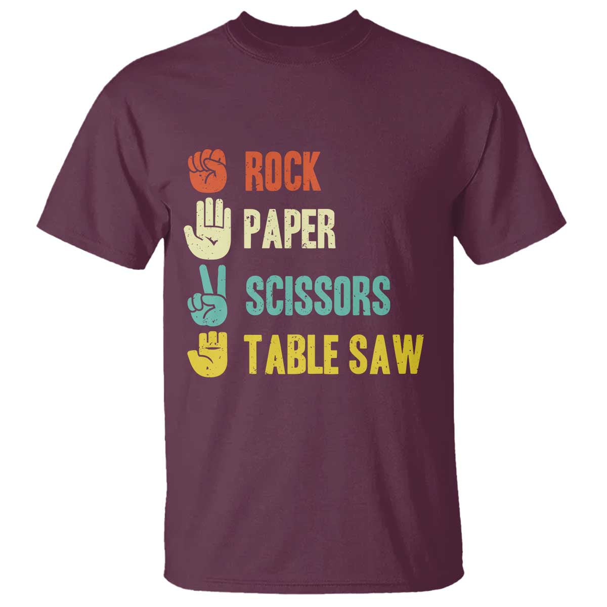 Funny Woodworker T Shirt Rock Paper Scissors Table Saw - Wonder Print Shop
