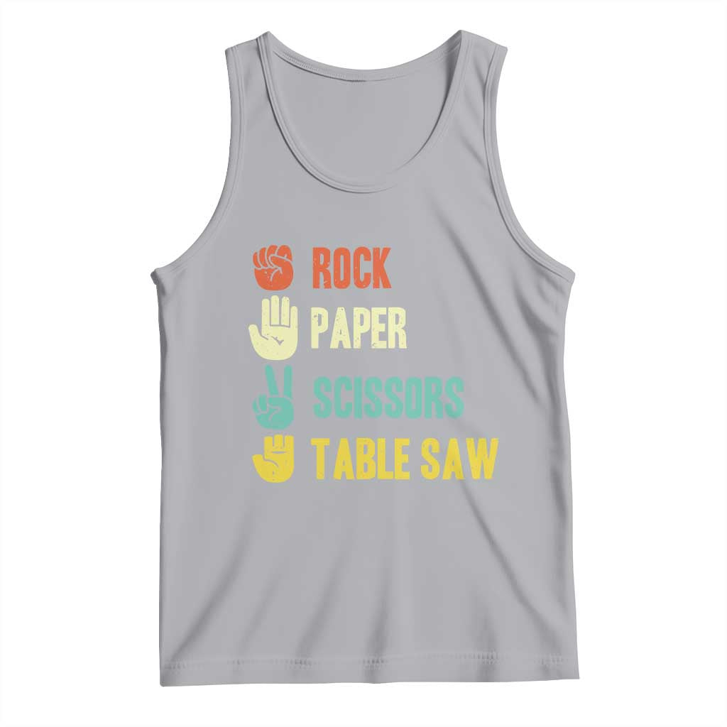 Funny Woodworker Tank Top Rock Paper Scissors Table Saw - Wonder Print Shop