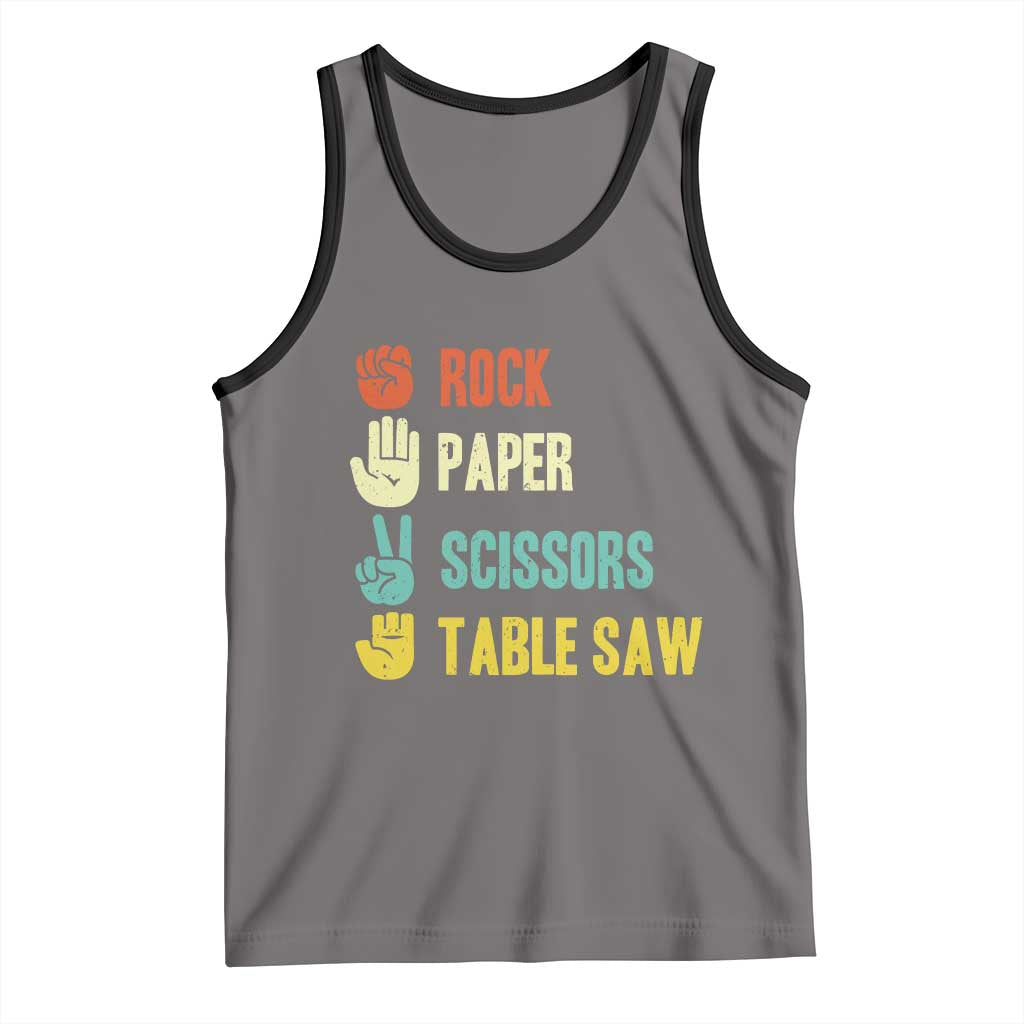 Funny Woodworker Tank Top Rock Paper Scissors Table Saw - Wonder Print Shop