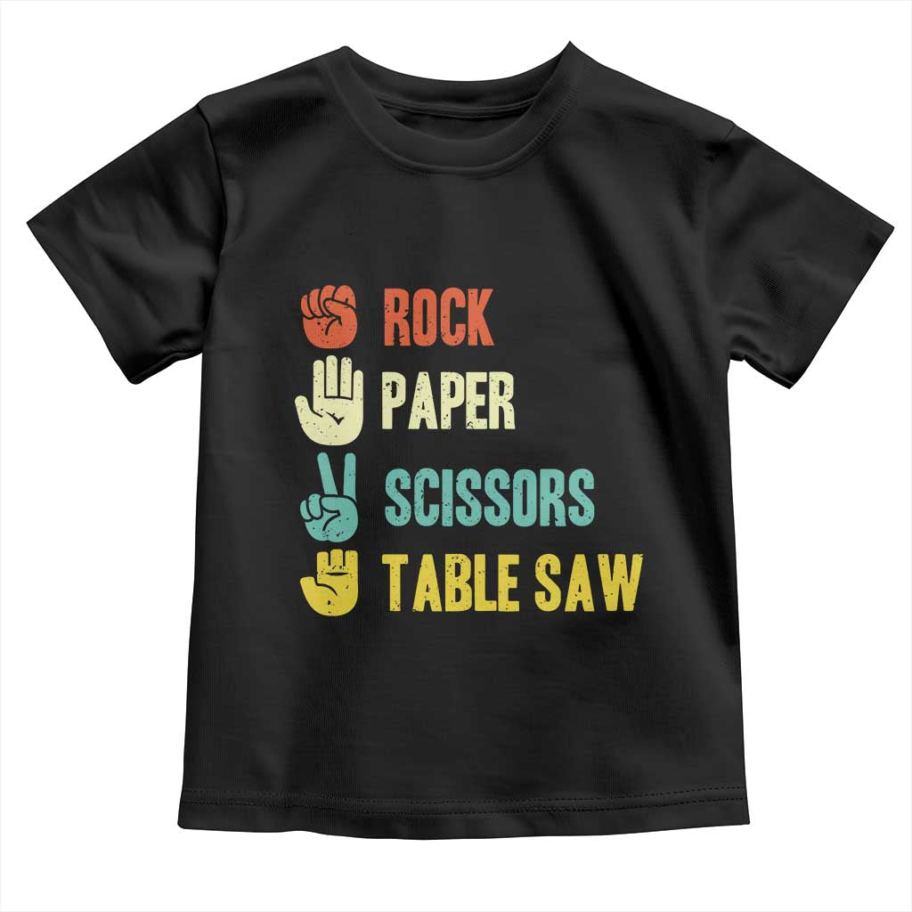 Funny Woodworker Toddler T Shirt Rock Paper Scissors Table Saw - Wonder Print Shop