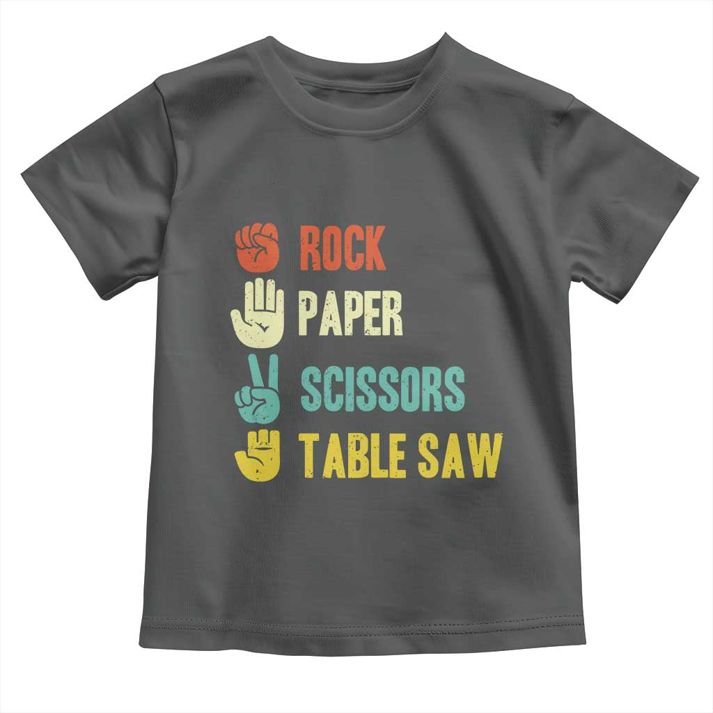 Funny Woodworker Toddler T Shirt Rock Paper Scissors Table Saw - Wonder Print Shop
